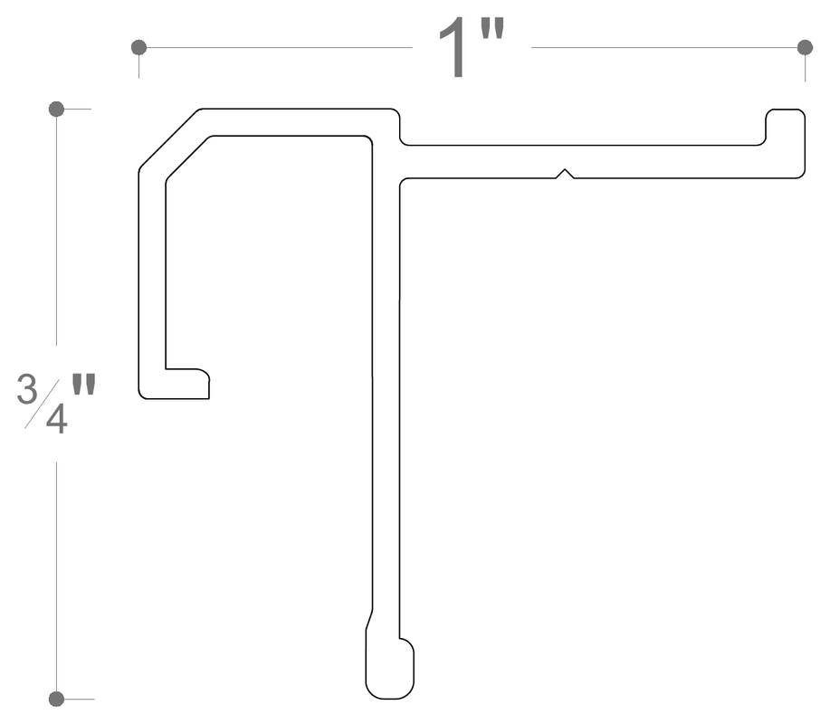 AP-105 / AP-205-W stretch ceiling profile cross-section