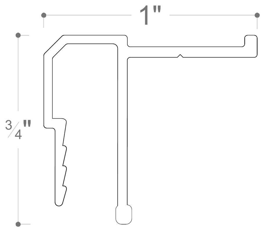 AP-106 stretch ceiling profile cross-section