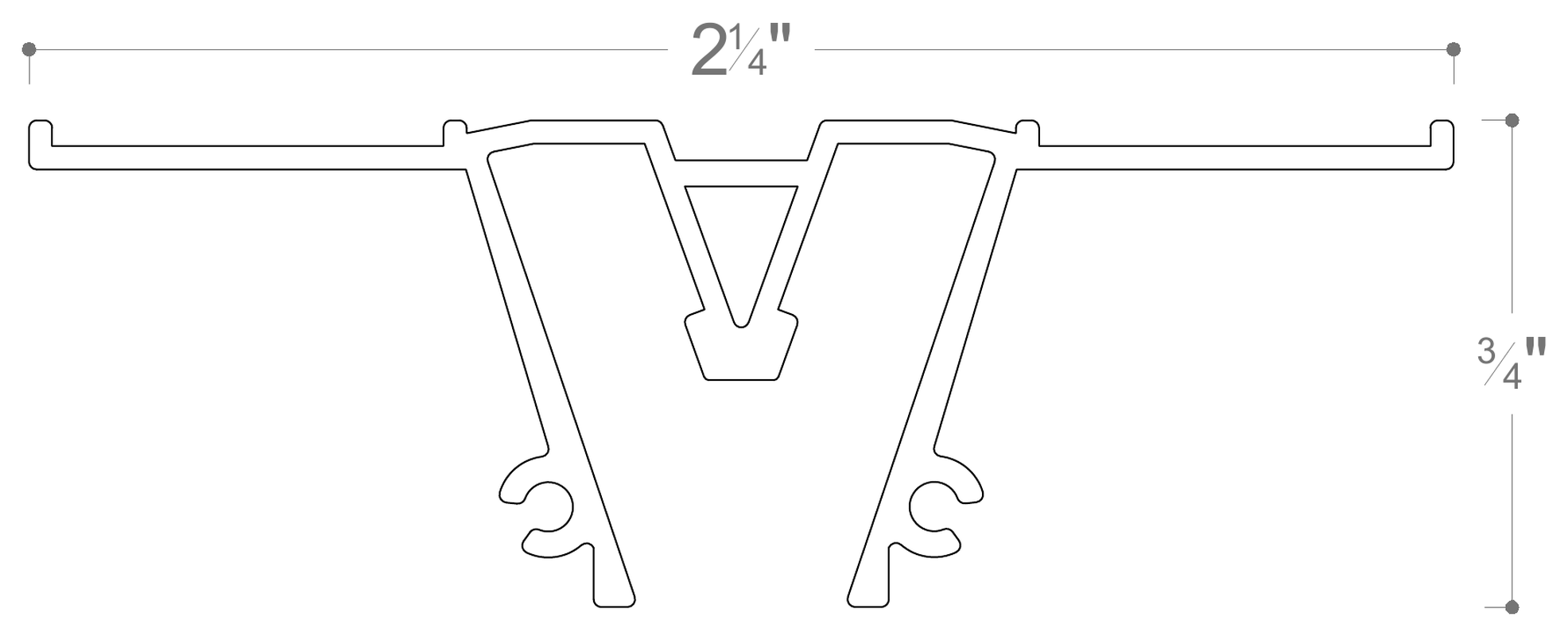 AP-107 stretch ceiling profile cross-section