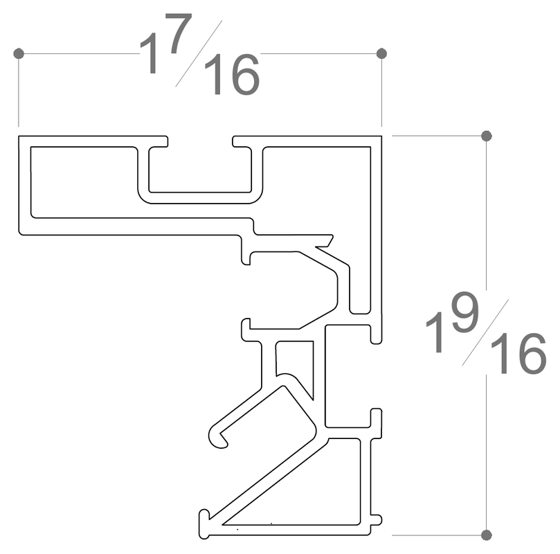 AP-206-W stretch ceiling profile cross-section