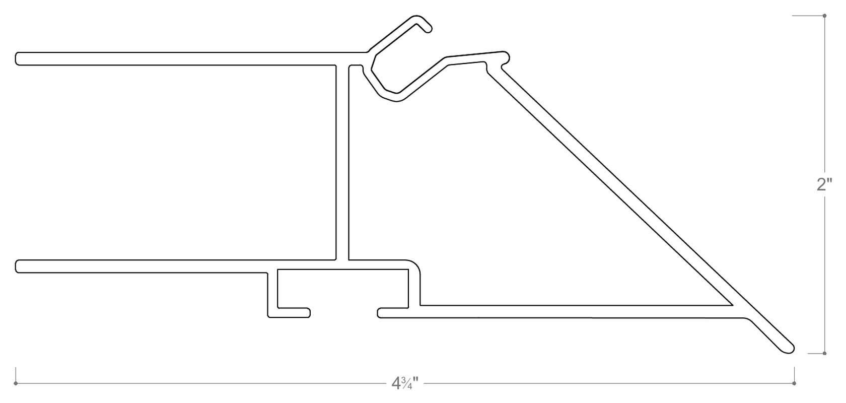 AP-205 stretch ceiling profile cross-section