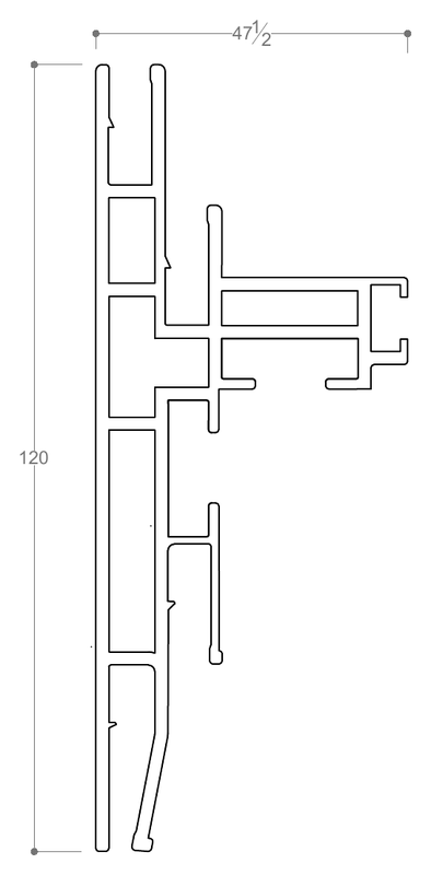 AP-212 stretch ceiling profile cross-section
