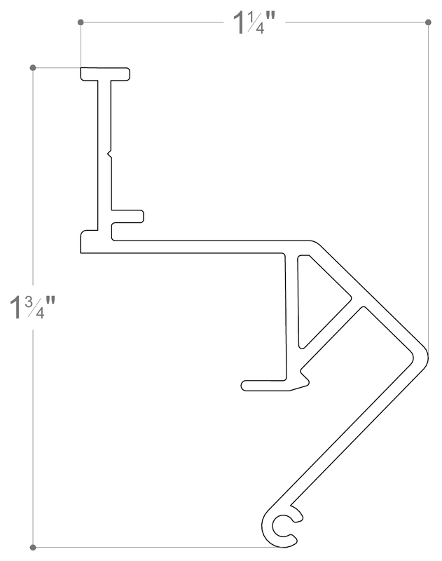 AP-301-W stretch ceiling profile cross-section
