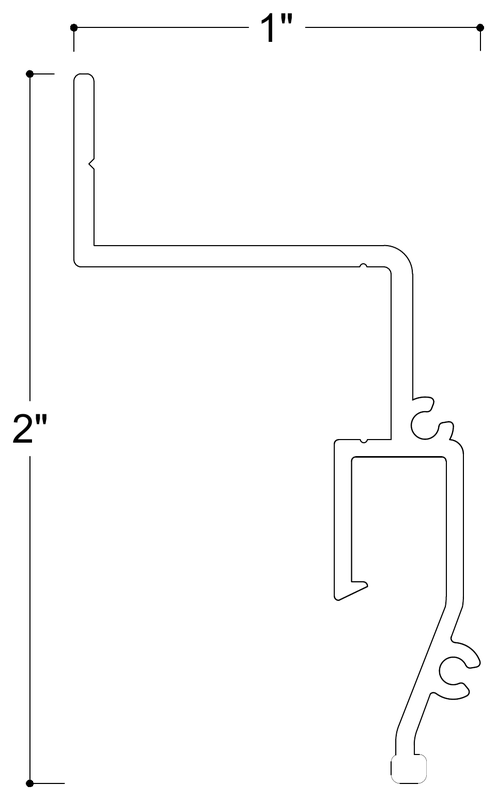 AP-302-W stretch ceiling profile cross-section
