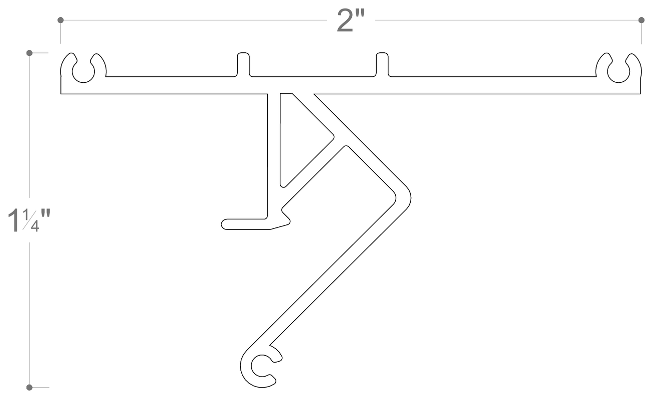 AP-303-W stretch ceiling profile cross-section