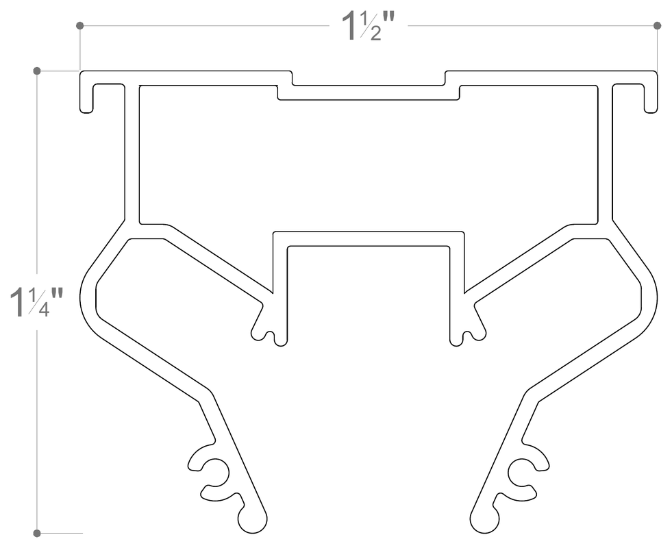 AP-305 stretch ceiling profile cross-section