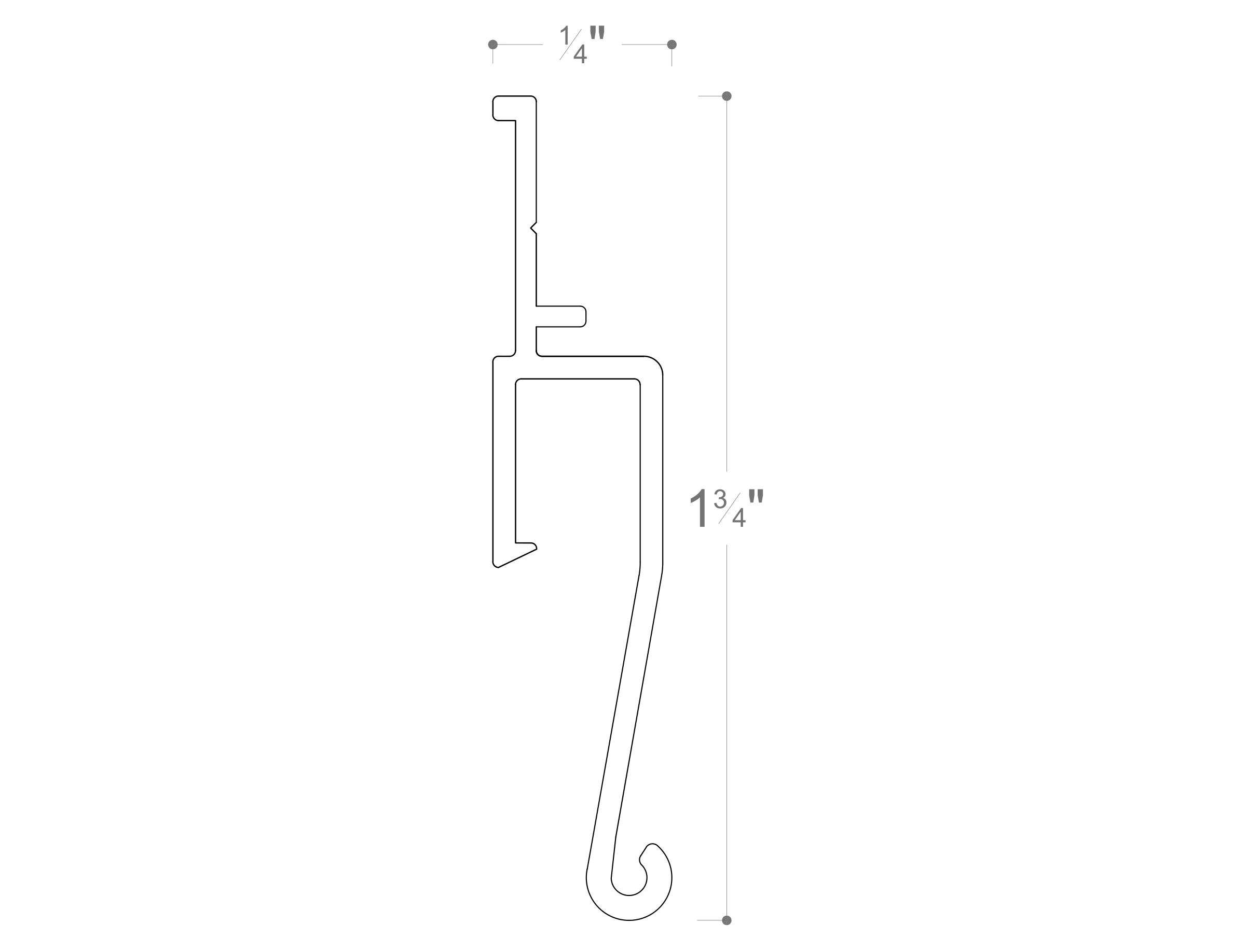 AP-101-B stretch ceiling profile cross-section